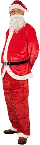 Miniatura 6 de Disfraz de Papá Noel de Navidad, traje de franela de terciopelo para adultos, disfraz clásico para hombres