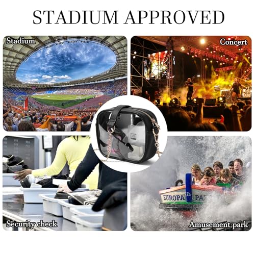 Image of TOBVZOO Clear Bag Stadium Approved, Crossbody Transparent Bag for Concerts Sports Events, Purses for Men & Women