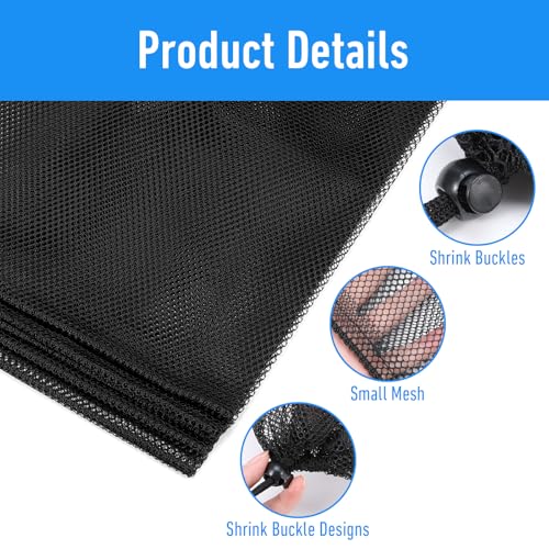 8 Pcs Nylon Mesh Golf Ball Bag 2 Sizes Mesh Bags Drawstring with Lock Pool Beach Ball Toys Storage Bag Multipurpose Sports Equipment Organizer Sack for Collecting Travel Sports Gym (White & Black)3