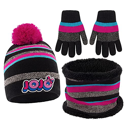 Nickelodeon Girls Winter Hat, Scarf, And Kids Gloves Sets, Jojo Siwa Beanie For Ages 4-7