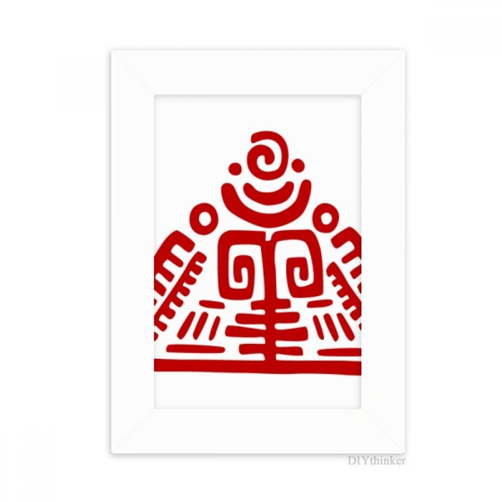 Cadre Peinture Blanche Pyramide Mexicaine Idée Cadeau Culturel