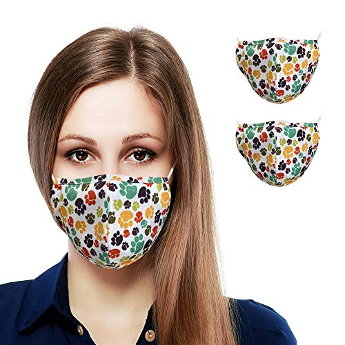 Primeware Protective Reusable Face Mask 2 Layers Cloth Mask (Pack of 2) (Dog Paws)