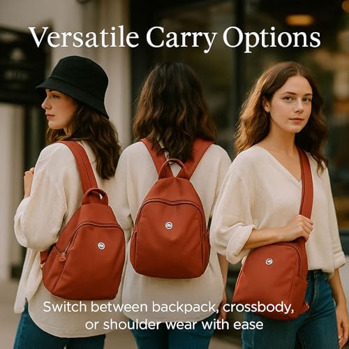 Preferablen Waterproof 2-Way Commuter Bag Convertible Backpack Tote Oxford Travel Shoulder Bag Large Capacity Casual Backpack (Khaki)3