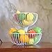 Fruit Rack Salon Double Fruit Basket Mode Creative Fruit Bowl Dim Sum Multilayer Fruit Etagere -89 (Couleur: Blanc)