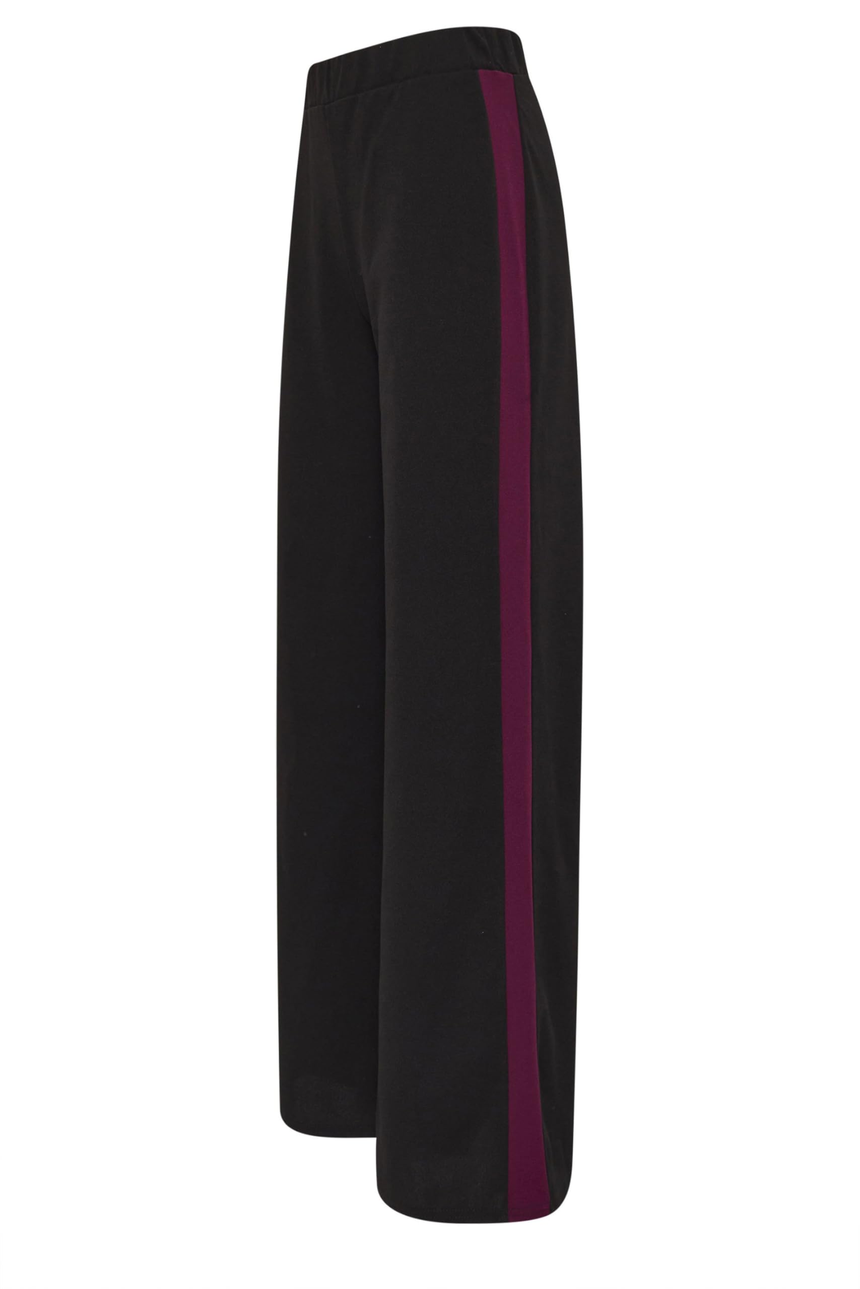 Long Tall Sally - LTS Tall Burgundy Red Stripe Wide Leg Trousers - Womens