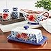 The Pioneer Woman Frontier Rose Butter Dish with Lid, Salt and Pepper Shaker Set and Gravy Boat, 5 Piece Set