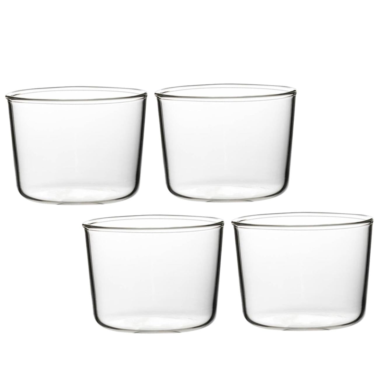 VALICLUD Vasos de Vidrio para Postres 200 Ml 4 Piezas, Tazas Reutilizables para Mousse y Cupcakes, Vasos para Bebidas Frías y Aperitivos, Uso en Fiestas y Buffet