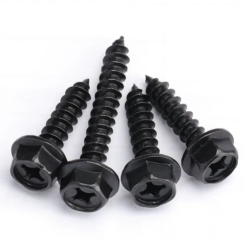 Black Steel Phillips Cross Hex Flange Head Self Tapping Screws M4 M5 M6 M8 (50,M8 x 16mm)