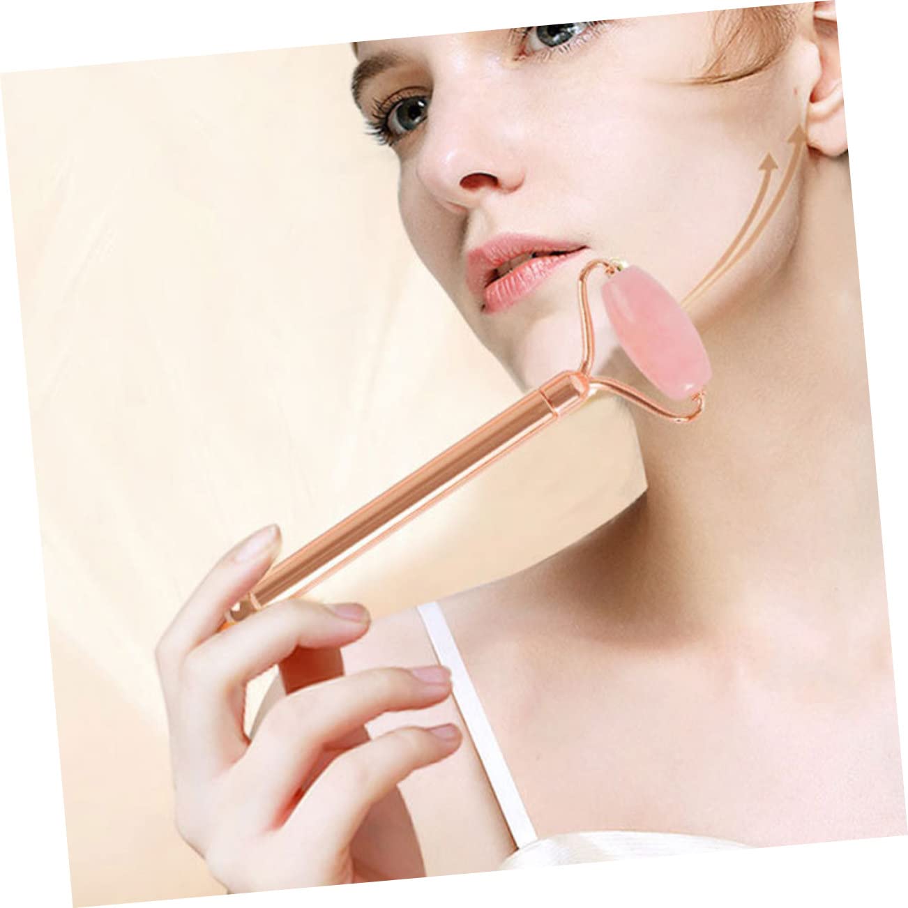 Homoyoyo Rodillo de Masaje Facial de Jade Natural Multifuncional Herramienta Práctica para Masaje de Cara Cuello y Espalda y Duradero para Cuidado Spa y Regalo Saludable