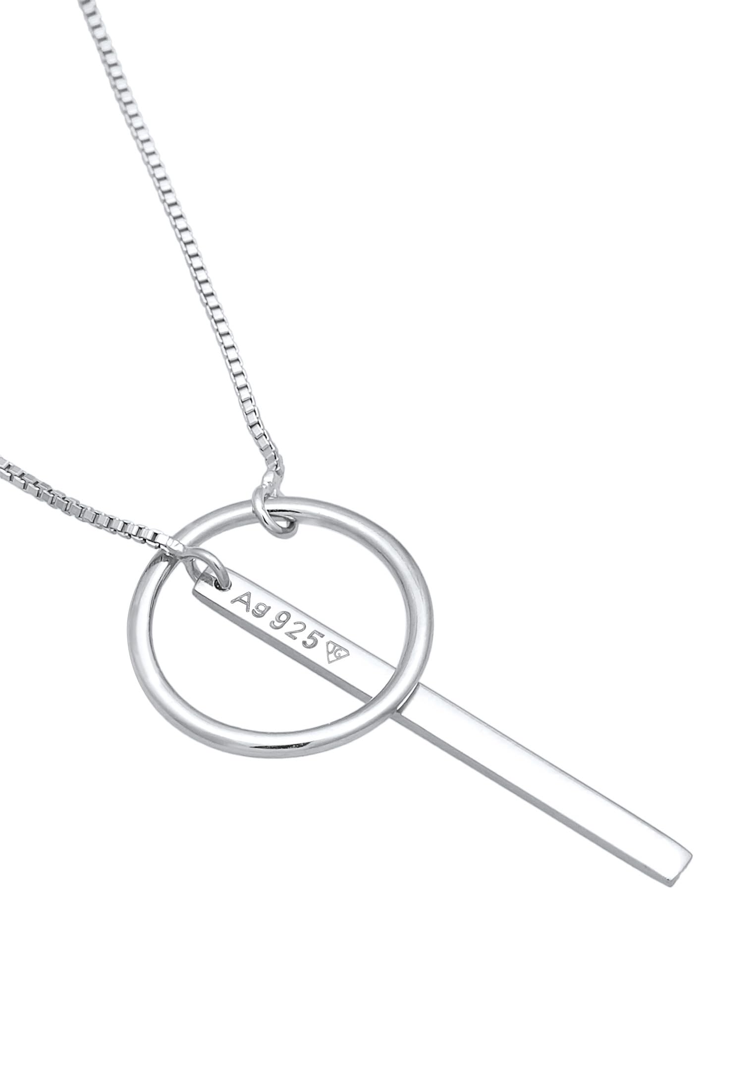 Elli Halskette Damen Y-Kette Kreis Stab Geo 925 Silber