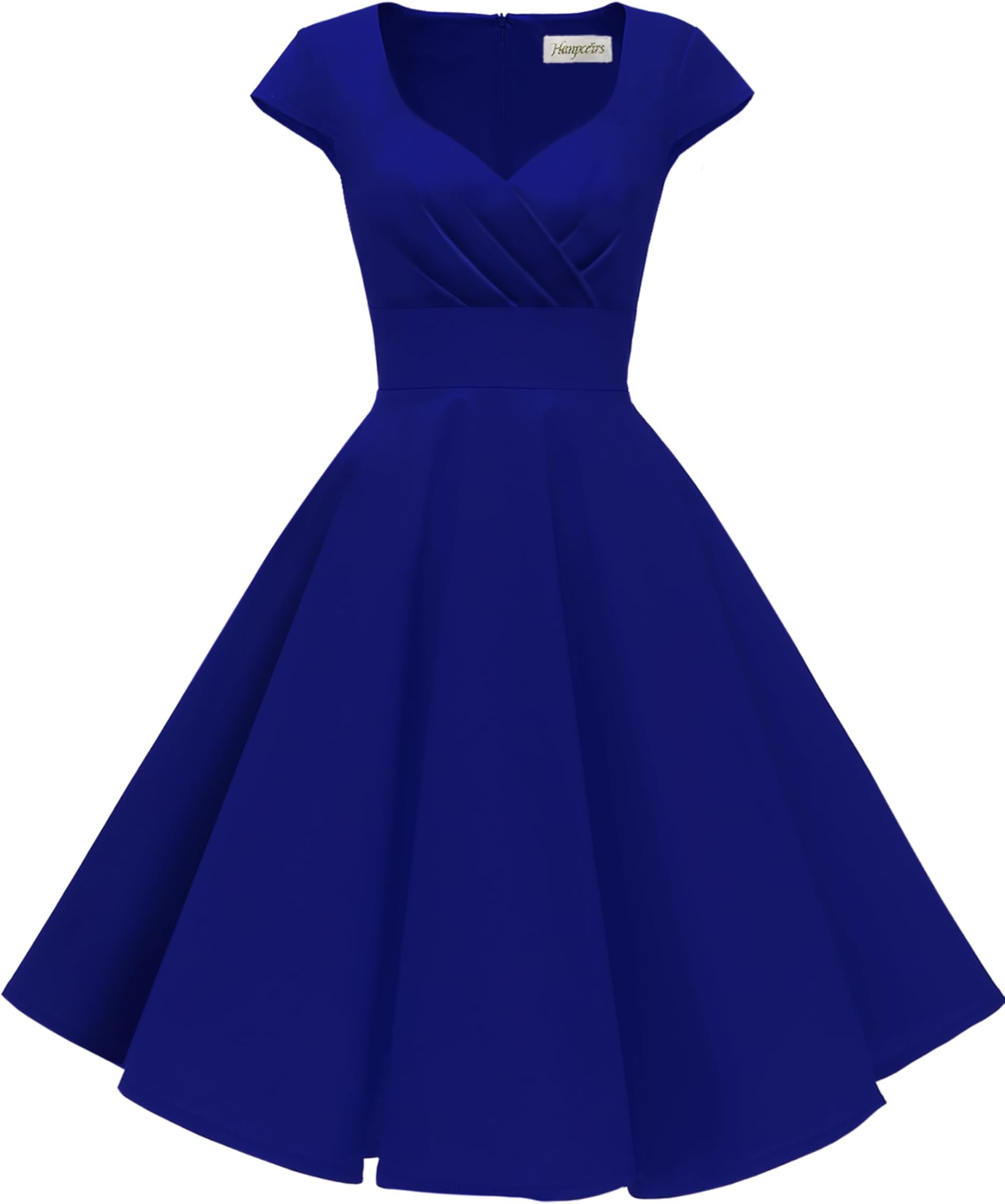 Hanpceirs Women's Cap Sleeve 1950s Retro Vintage Cocktail Swing Dresses with Pocket