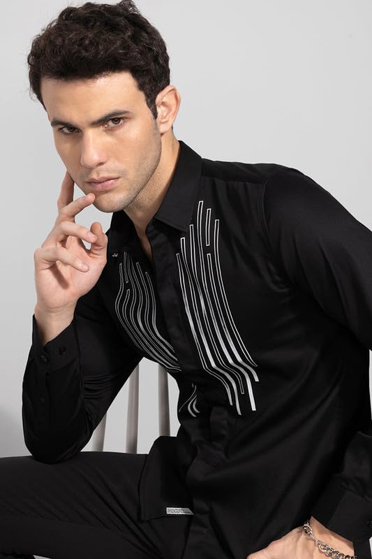 Image of SNITCH Men Cotton Regular Box Stripe Shirt
