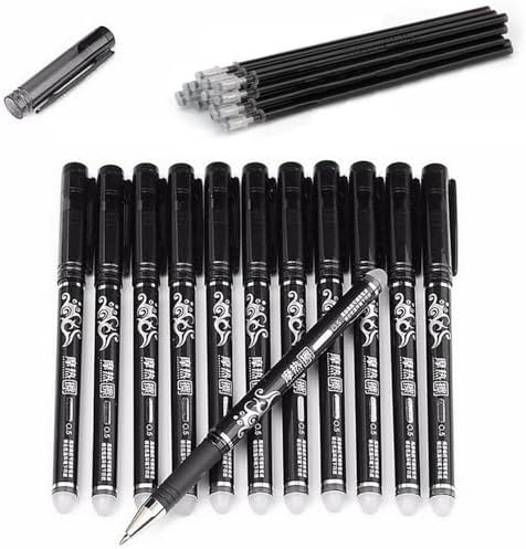 5 Ricambi Hero Metal Per Penna A Sfera &ndash; Inchiostro Nero, Punta 0.7mm/0.5mm, Adattatori Universali