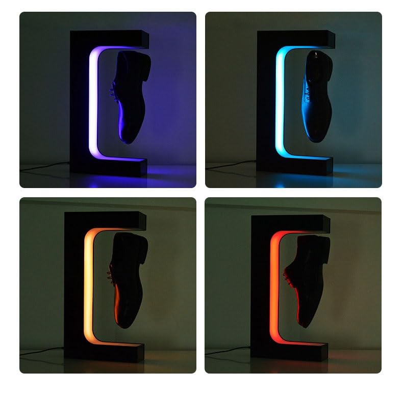 Présentoir à chaussures en lévitation LED avec télécommande et support magnétique