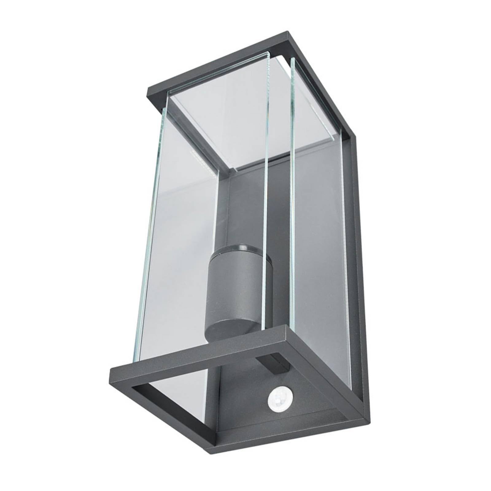 Lucande Outdoor Wall Light Annalea with Motion Detector (Modern) in Black Made of Aluminium (1 Light Source, E27) from wall lamp for Exterior/Interior Walls House Terrace und Balcony — image 1