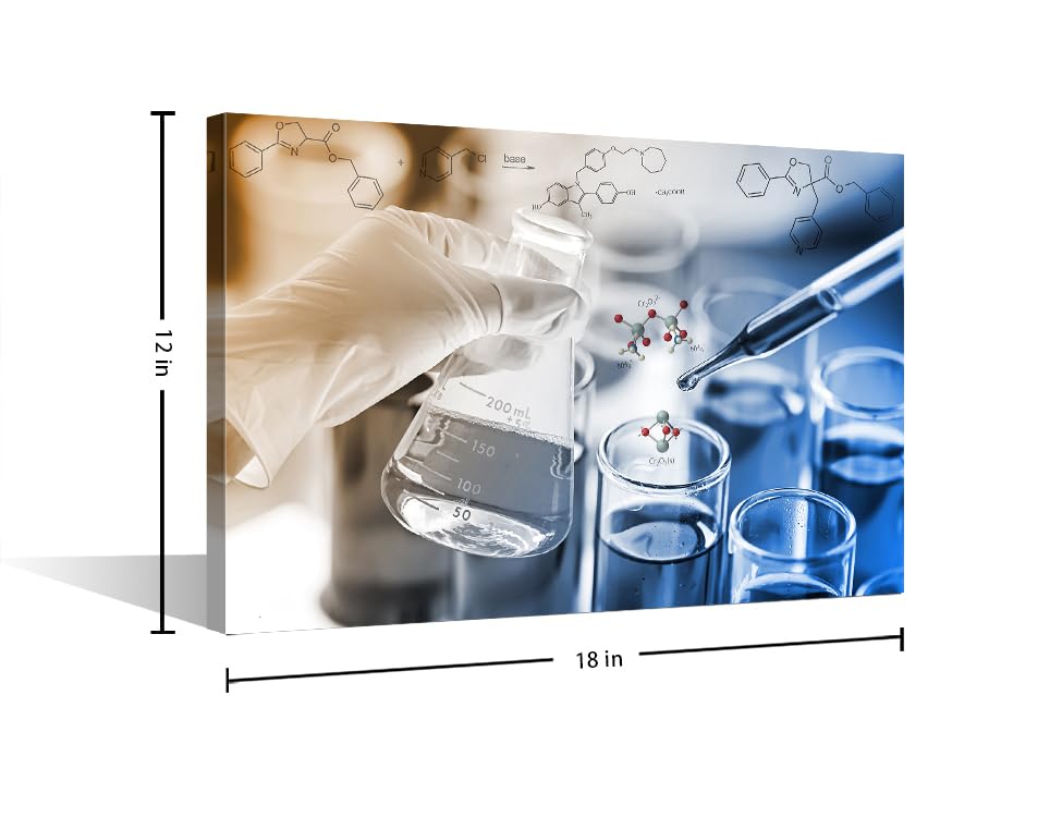 Image of TUMOVO 1 Pieces Medical Poster Canvas Wall Art Poster Clinical Laboratory Artwork Bathroom Decor Wall Art Medical Examination Print on Canvas Stretched and Framed Ready to Hang (12 inch Wx18 H)
