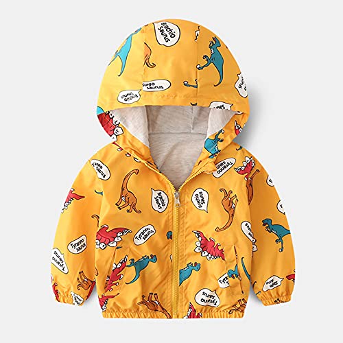 Toddler Baby Boys Jacket Long Sleeve Fall Coat Thin Jacket Zip Up Trench Windbreaker (Yellow, 12-18 Months)2