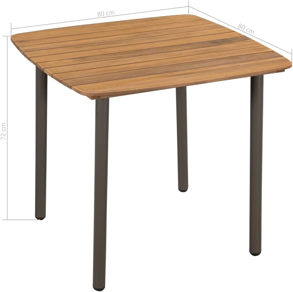 Patio Table,Outdoor Coffee Table,Balcony Table,Bistro Table,Patio End Table,Outdoor Dining Table,Garden Table,Easy to assemble,for Deck,Lawn,Backyard, 59"x35.4"x28.3" Solid Acacia Wood and Steel