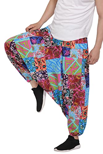 Image of Whitewhale Men's Cotton Solid Harem Pants Yoga Trousers Hippie Pant