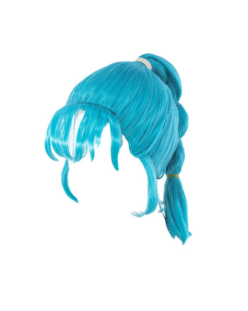 miccostumes Women's Anime Cosplay Wig Braid Ponytail Synthetic Wigs(Aqua)