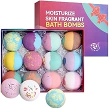 RoseFlower Bath Bombs Gift Set, 12pcs Colorful Bath Bombs, Handmade & Plant Essence, Plant Essential Oil Extraction, Home Bath to Moisturize Skin, Perfect SPA Gift for Women