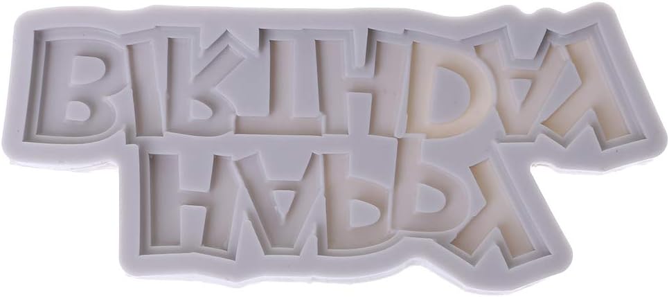 Celan Happy Birthday Letter 3D Silicone Fondant Cake Mold Chocolate Baking Tool Decorating Mould
