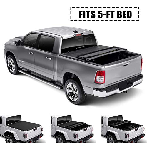 OCPTY Truck Bed Cover Soft Tri FoldPickup Truck Tonneau Cover fit for Chevrolet Colorado 2015-2020,for GMC Canyon 2015-2020 5FT Bed Truck Bed