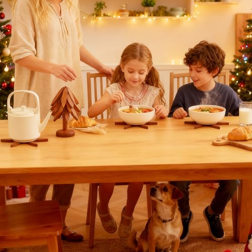 Dessous de plat en bois avec support pour cuisine rustique