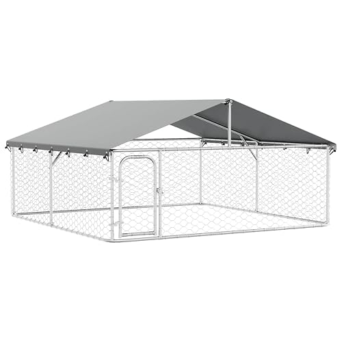 Bussandri Exclusive - Perrera para perros al aire libre con techo, 300 x 300 x 150 cm