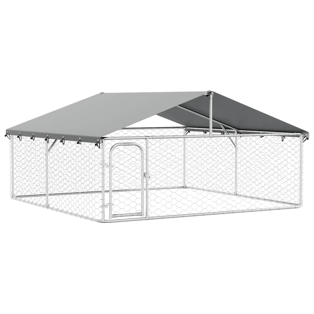 vidaXL Outdoor Dog Kennel with Roof Garden Terrace Backyard Lawn Pet Supplies Cage Dog Training Playing Crate Playpen House Run Safety