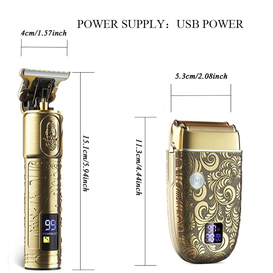 Professional-Hair-Clippers-for-Men-2PCS-Professional-Hair-Clippers-Set-T-Blade-Hair-Trimmers-Electric-Shavers-for-Men-Cordless-Beard-Trimmers