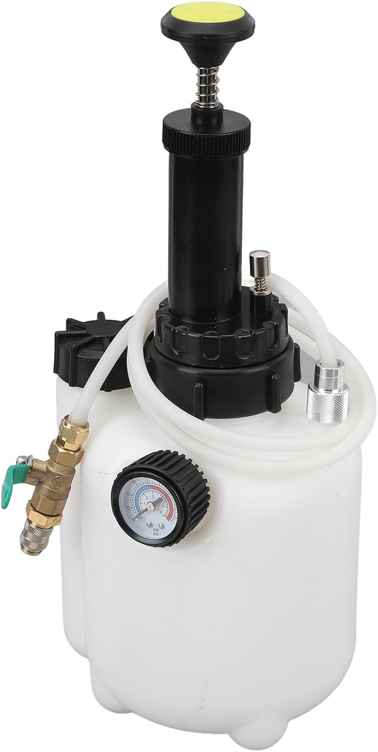 MAVIS LAVEN Transmission Fluid Pump, Metal Manual Transfer Tool, 3L Capacity with 8 Adapters, Efficient Automotive Fluid Change Equipment for Brake System