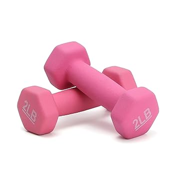 Kakss Neoprene Workout Fixed Weight Dumbbell(Proudly Made In India) (2-Pound, Set Of 2Pc), 1.8 Kilograms, Pink - image, photos