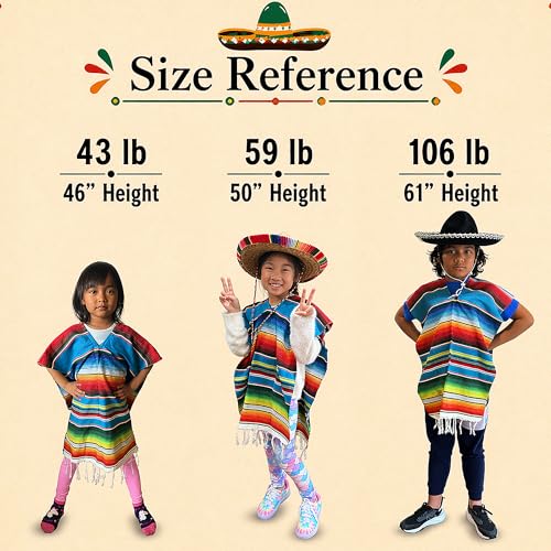 Disfraz Infantil Poncho Mexicano Tradicional miniatura 6
