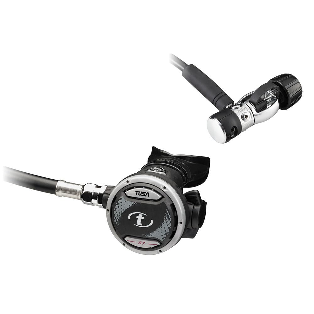 TUSA Paquete completo de equipo de buceo, conjunto de reguladores montados BCD y bolsa de registro GUpG para computadora de buceo, tamaño mediano
