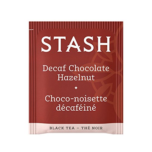 Image of Stash Tea Decaf Chocolate Hazelnut Black Tea - Decaf, Non-GMO Project Verified Premium Tea with No Artificial Ingredients, 18 Count (Pack of 6) - 108 Bags Total