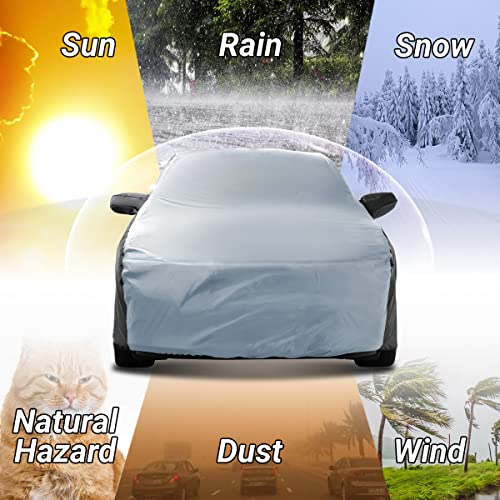 Coverland Premium Plus Custom Fit Car Cover 2005-2013 Chevy Corvette C6 Waterproof All-Weather Rain Snow Uv Sun Hail Protector, Full Exterior Indoor Outdoor Car Cover (2-Tone - Black/Gray) #TOP5