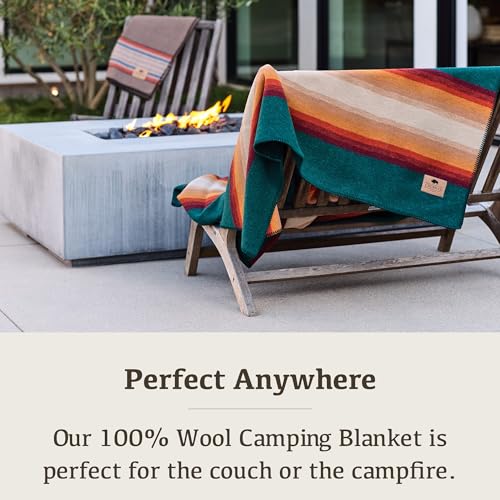 Image of 100% Wool Blanket Camping, 60 inchx84 inch Large Warm Blankets for Winter, Turf