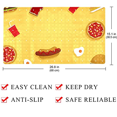 Tapis de bain antidérapant lavable jaune à ventouses pour douche - 5