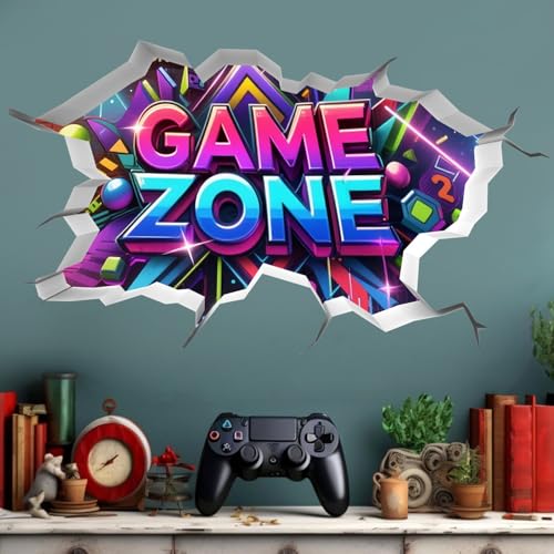 TOARTI 3D Gamer Wandtattoo Gaming Wandtattoo Kinderzimmer WandaufkleberJunge Teenager Game Zone Wandbilder Farbig Gamer Poster für… – Ansicht 6