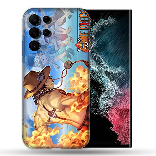 Cokitec Coque pour Samsung Galaxy S22 Ultra Manga One Piece Ace Color Multicolore