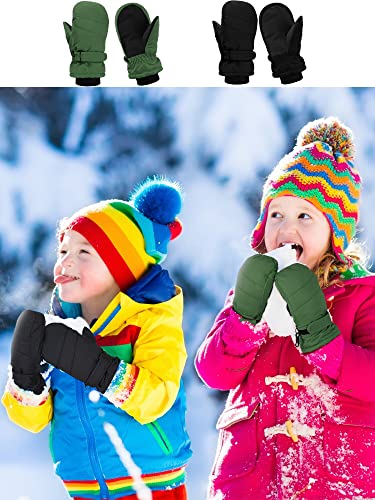Satinior 2 Pairs Kids Snow Mittens Waterproof Winter Ski Gloves Warm Thicken Snow Gloves For Girls Boys thumb #3