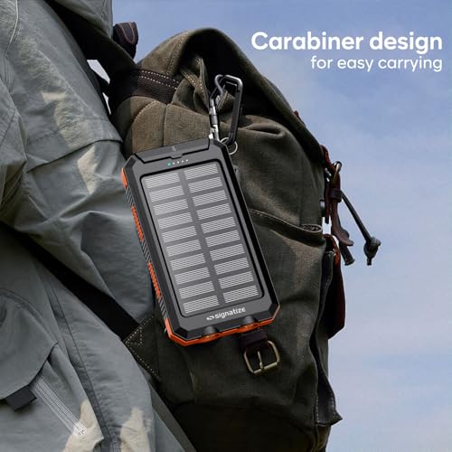 Image of Outdoor 10000mAh Solar Power Bank with Fast Charging and Dual LED Flashlight