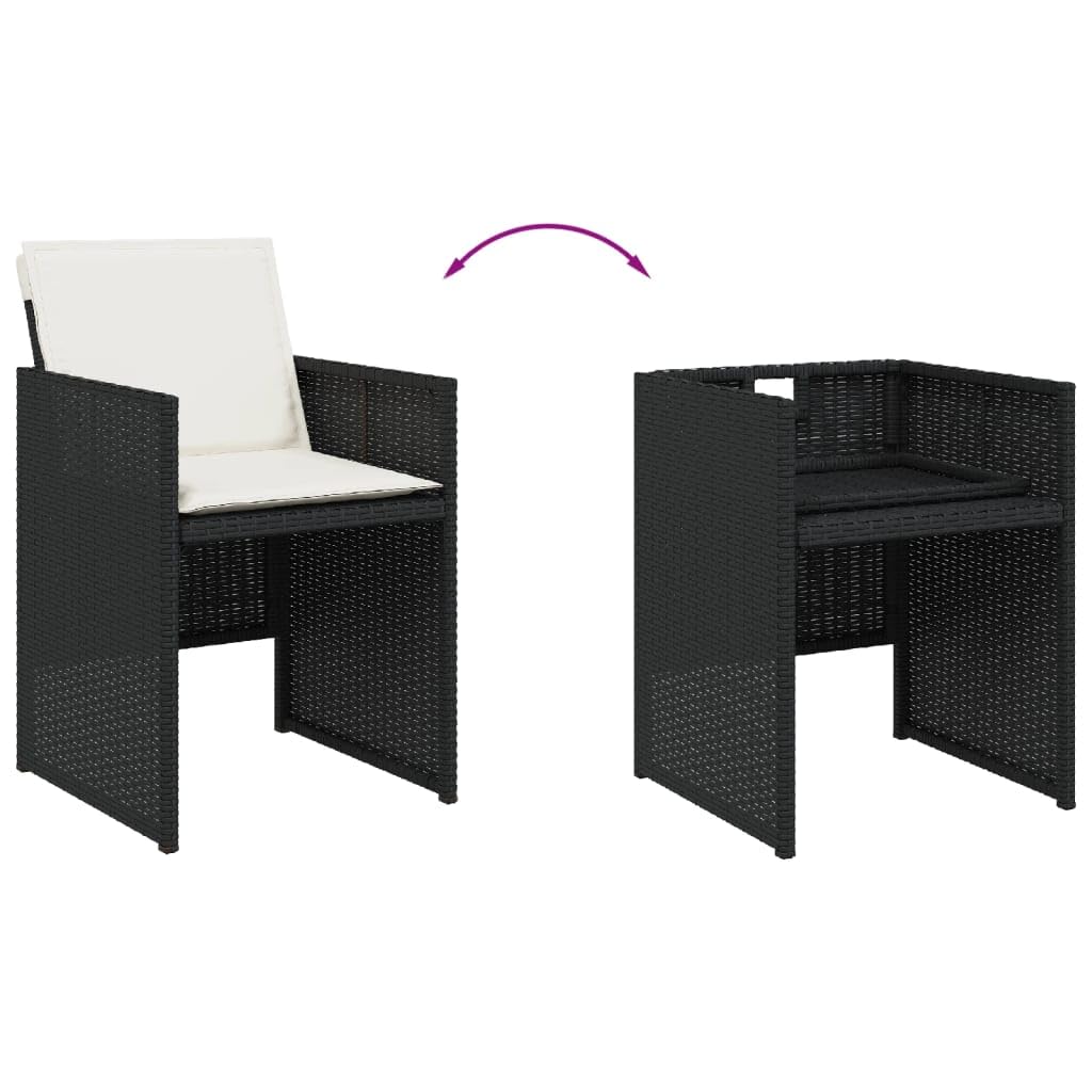 Destockage mobilier de Jardin,Salon,Salon Jardin Enfant,Ensemble à Manger de Jardin 17 pcs Coussins Noir résine tresséeConvient pour Les Jardins, Les Salons et Les patios