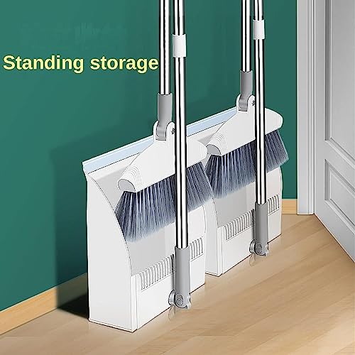 Zusammenklappbares Kehrschaufel- und Kehrschaufel-Set, Besen- und Kehrschaufel-Set for zu Hause, aufrecht stehender Besen- und Kehrschaufel-Kombination for Büro, Zuhause, Küche, Lobby, Innenbereich, B – Bild 4