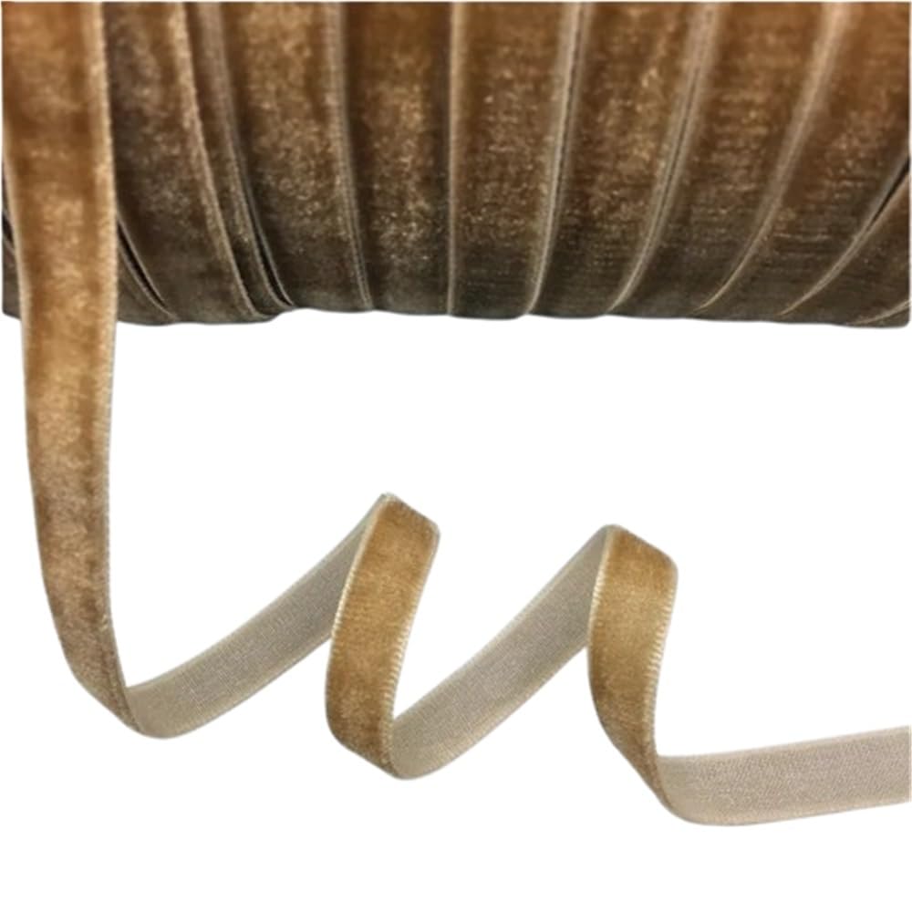 WEITINGKKK Ribbons for Gift Wrapping, Home Decor Velvet Ribbon 5 Yards 10mm Multicolor 1 Roll(Coffee)