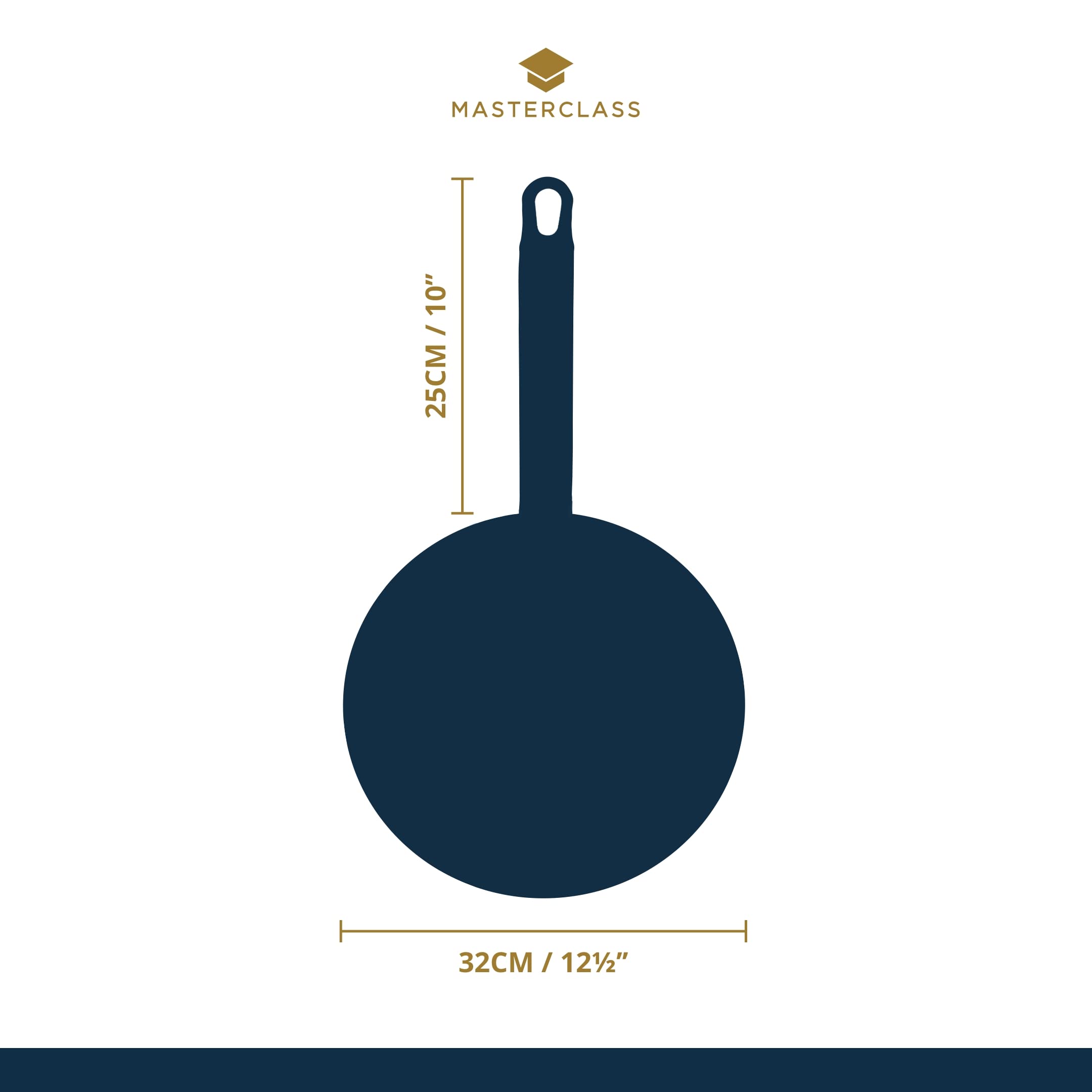 MasterClass Professional Padella antiaderente, resistente, alluminio, 32 cm (12,6"), nero e argento