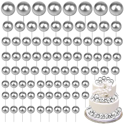 Tondiamo 108 Pcs Ball Cake Toppers, 5 Sizes for Cake Decorating, 6, A