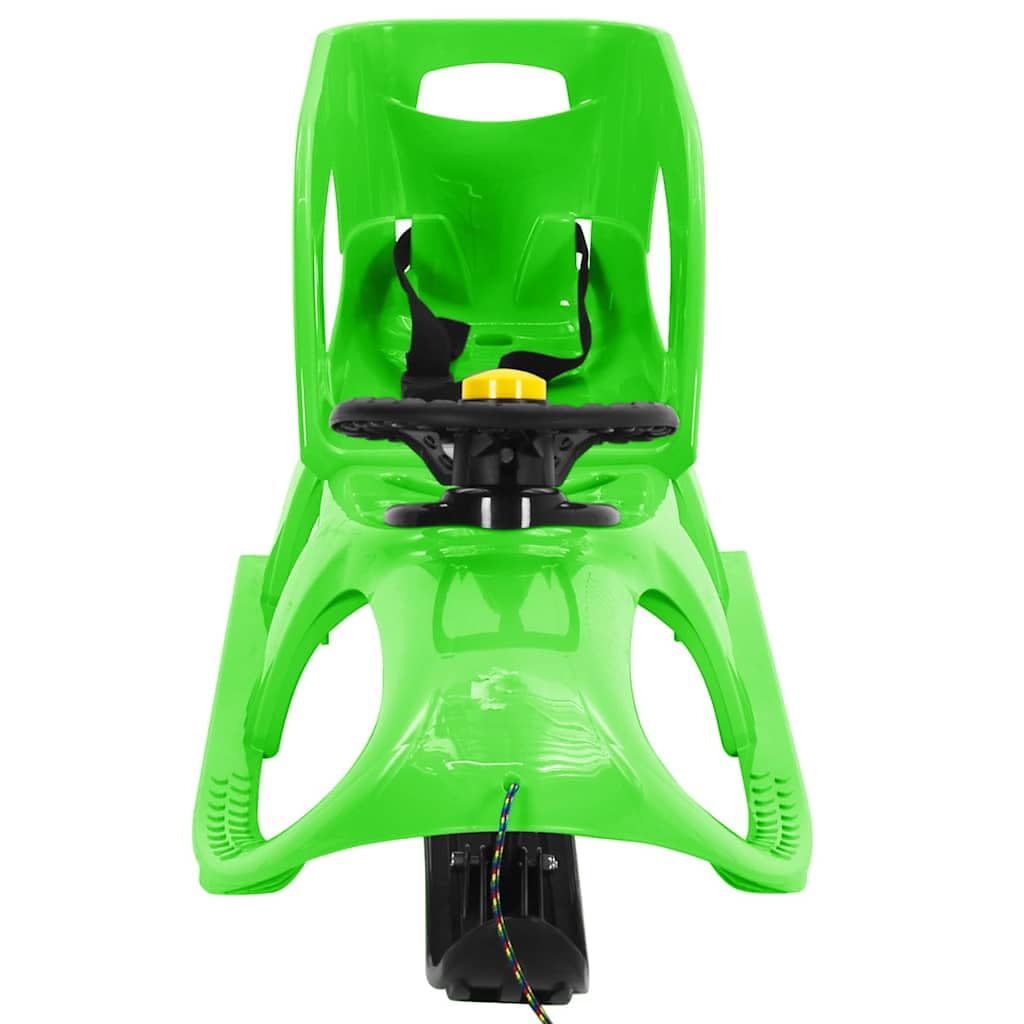 Home tools-Trineo con asiento y rueda verde 102,5x40x23cm polipropileno