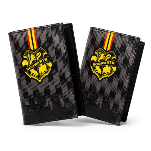 Image of Nasher Miles x Harry Potter Hogwarts Alumnus Passport Sleeve Set of 2 | PU Travel Cover with Cards Slot | Ideal for Travel | Men, Women, Boys, Girls (Black & Yellow)